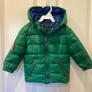 EUC Ralph Lauren Hooded Insulated Coat, Toddler size 18 months